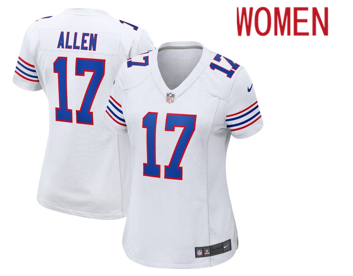Women Buffalo Bills #17 Josh Allen Nike White Alternate Player Game Team NFL Jersey->women nfl jersey->Women Jersey